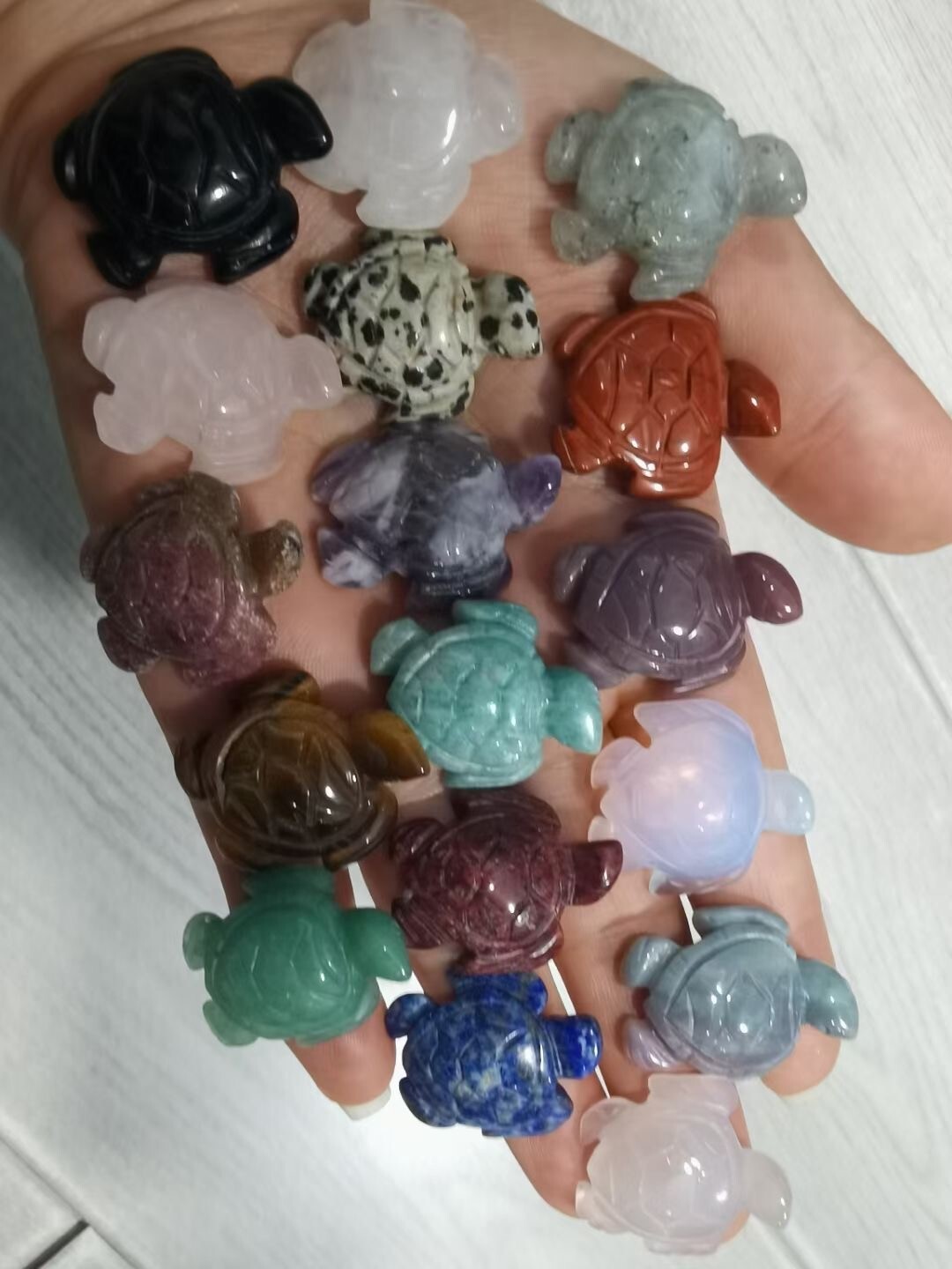 5PC Natural hybrid mini quartz Crystal Carved Sea turtle Skull Reiki random