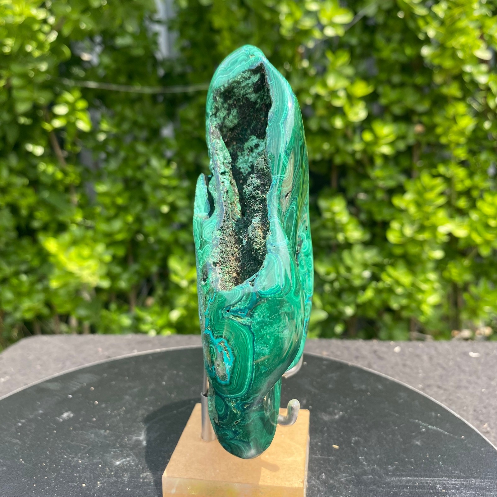 1.32LB Natural glossy Malachite transparent cluster rough mineral sample