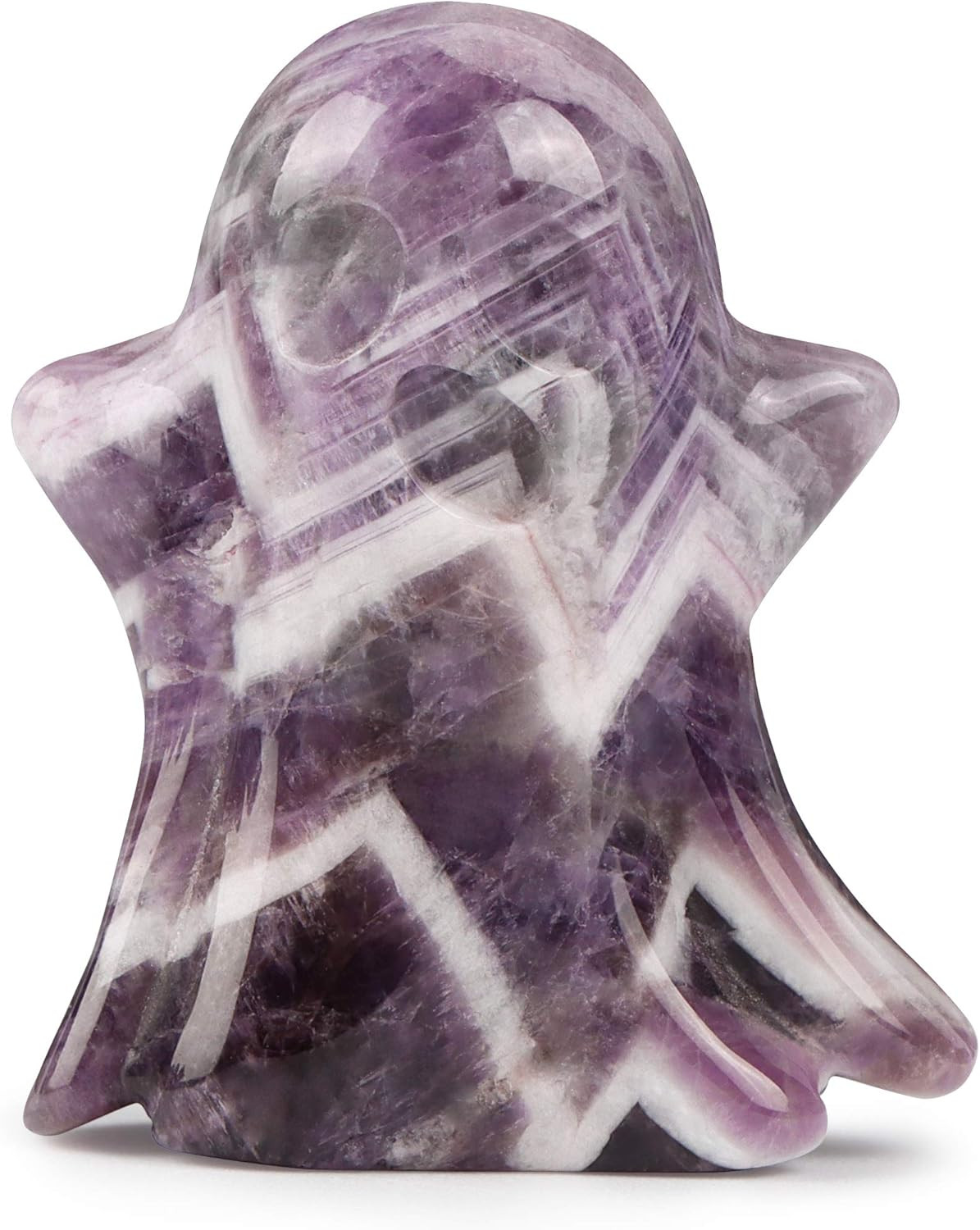 Amethyst Crystal Ghost Statue Crystal Emoji Ghost Figurine Gemstone Hand Carved