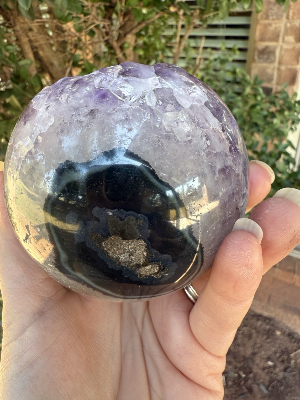 Large 87mm Toothy Amethyst Crystal Druzy Sphere 1lb 12 Oz Purple Phantoms Ball