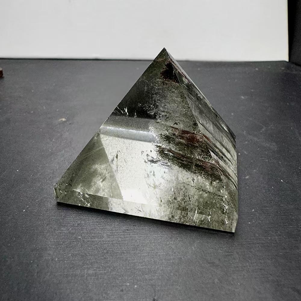 49*40mm Natural Garden Crystal Quartz Carved Pyramid Reiki Healing decor Gift