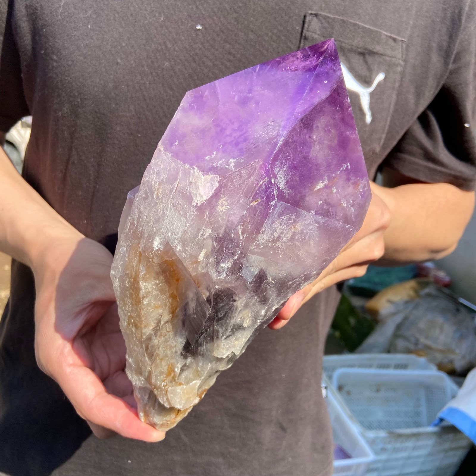 5.9lb Natural Amethyst Point quartz crystal polishing specimen Healing