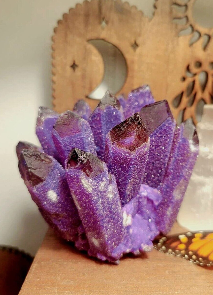 Crystal Quartz Cluster for Home Decoration Crystalcluster Gift 300g-400g, Purple