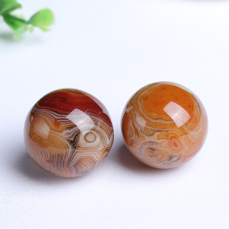 40mm Natural Quartz Crystal lace agate Sphere Ball Reiki Divination Ball Healing