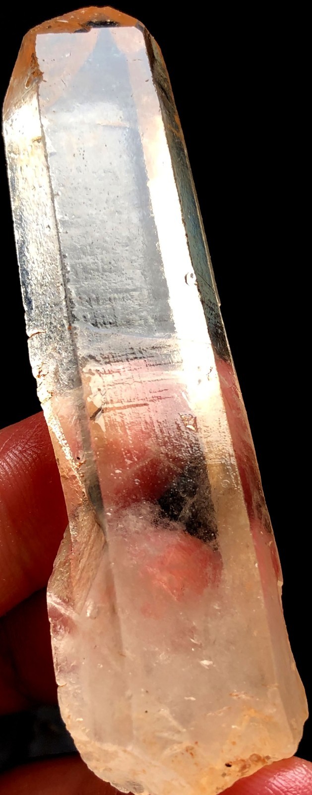 58g 1PC Himalayan RARE RAW Natural Lemurian Quartz Lemuria Crystal Point u144