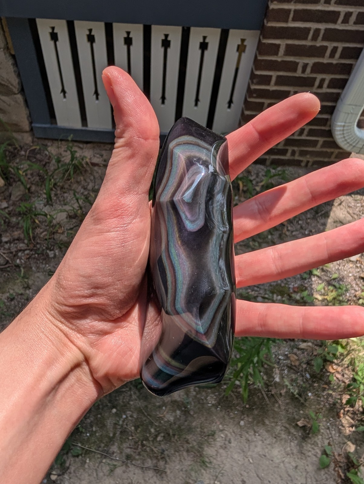 High-Grade Mexican Rainbow Obsidian Abstract Freeform – 0.66 lb