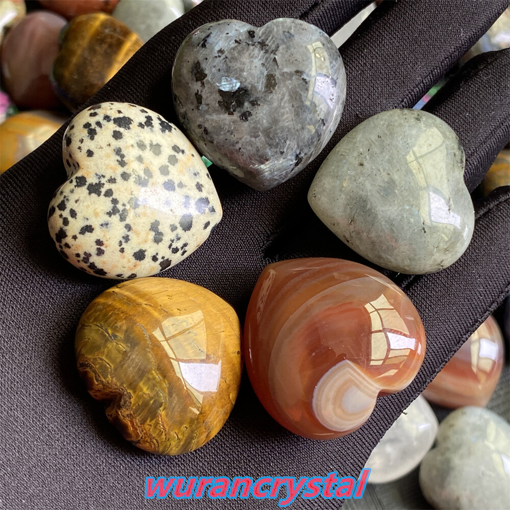 20pcs Mix Natural Quartz crystal carved skull point Heart healing gift 30mm