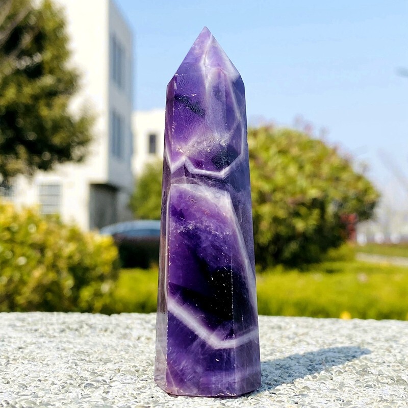 78g Natural dreamy amethyst obelisk quartz crystal energy column