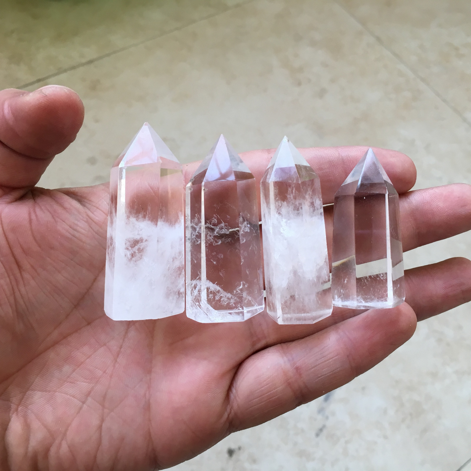 20pcs natural clear quartz obelisk crystal wand point healing 40-60mm