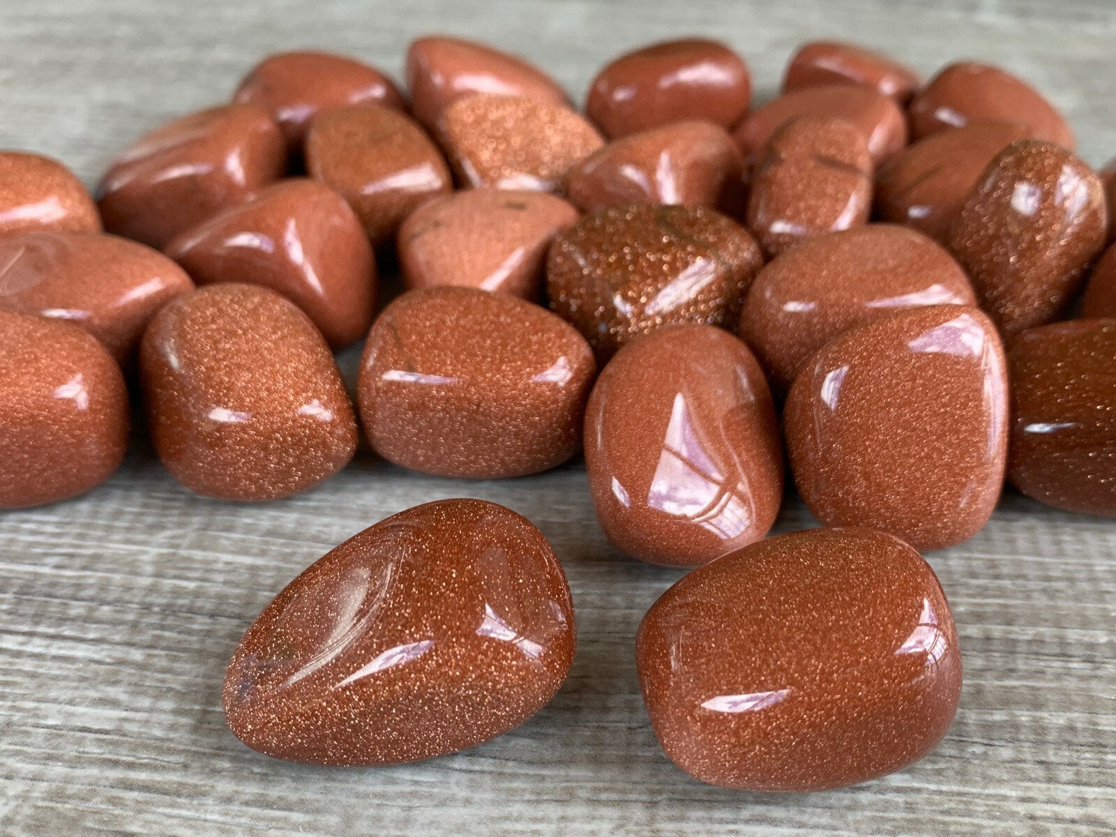 Goldstone Red Tumbled Stone, 0.75-1 Inch Tumbled Goldstone Red, Wholesale Bulk
