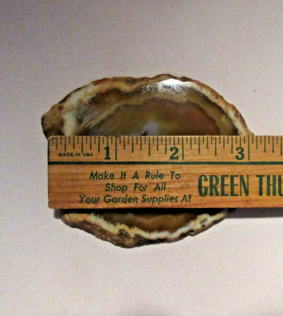 Agate Quartz Crystal Blended Brown Geode Cut Polished Slice Flat ~3.50″x2.50″