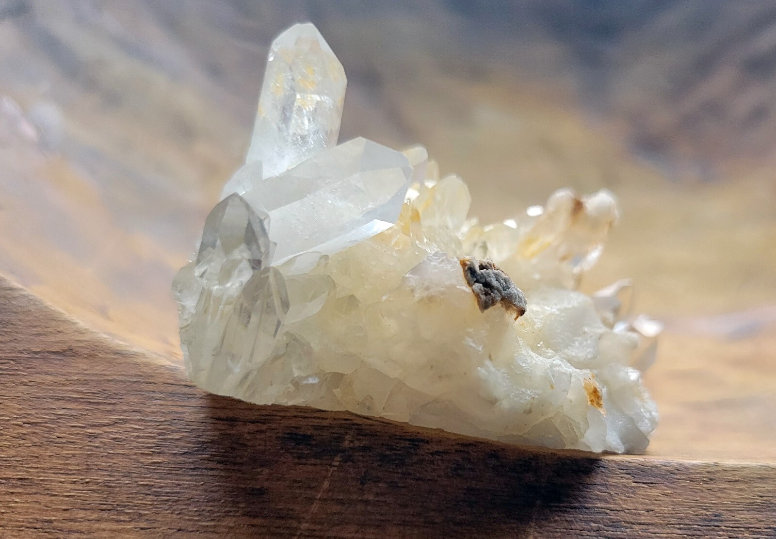 Natural Crystal Cluster Quartz Specimen Stone Hand-Carved ~ All Seeing Eye