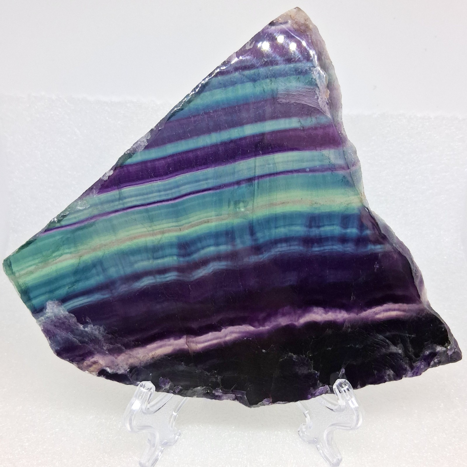 Large Purple Fluorite Crystal Slab Natural Polished Rainbow Fluorite Stone Slab