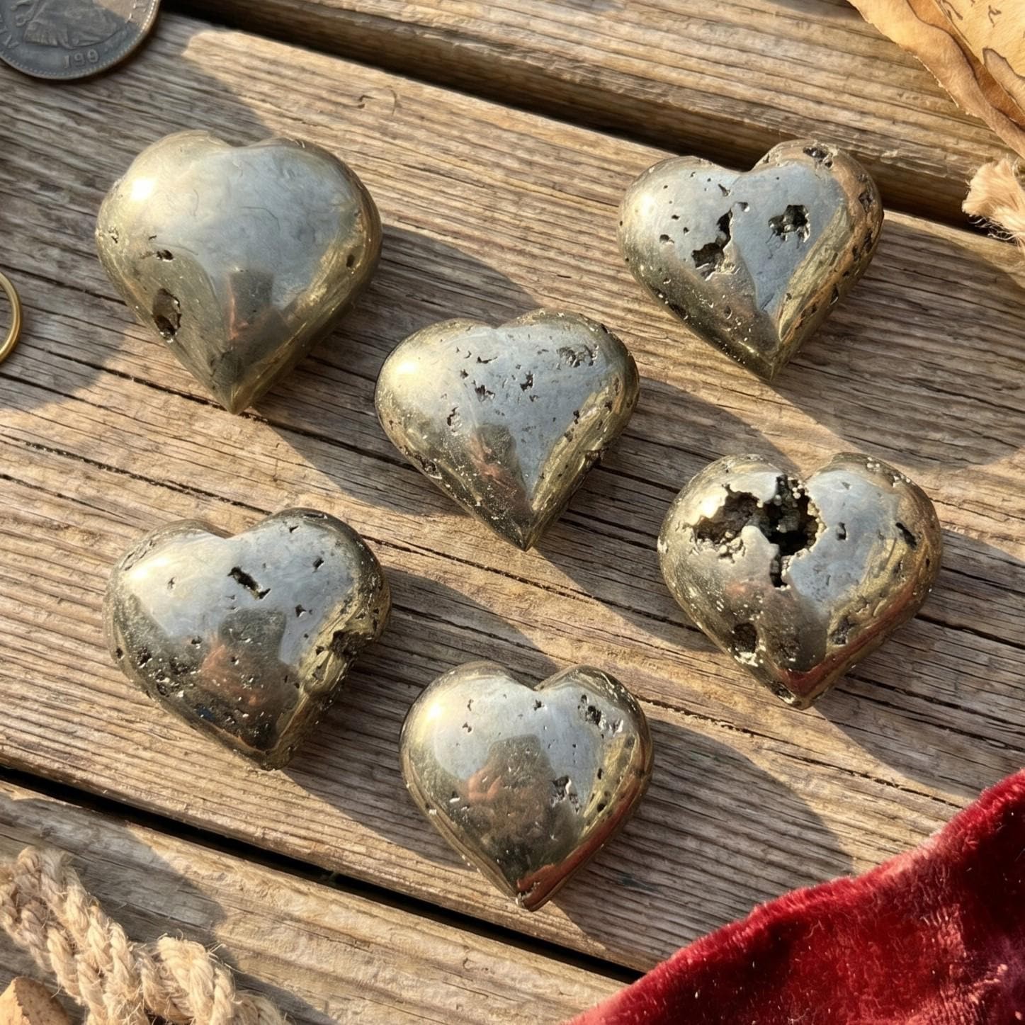 Iron Pyrite Puffy Crystal Heart Natural Genuine Crystal Mineral