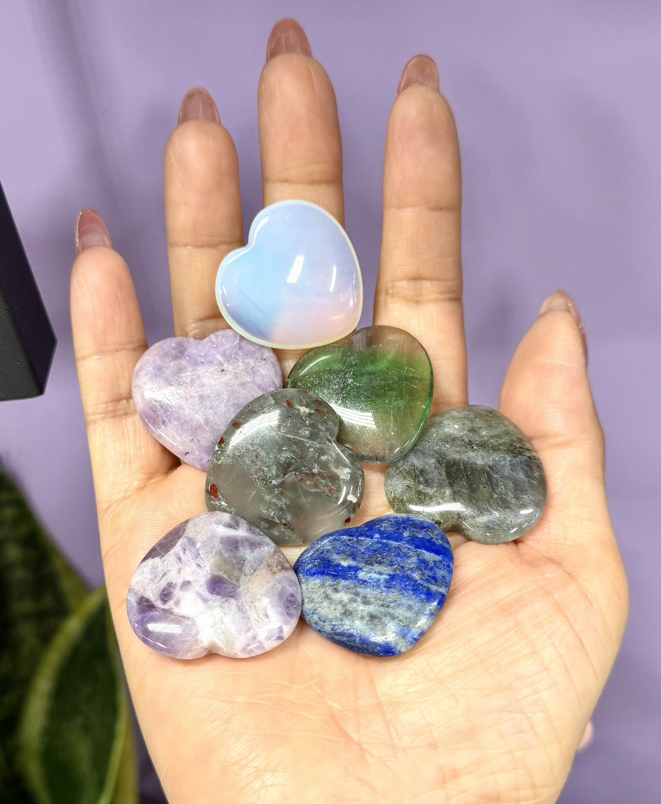 Wholesale Lot 12 Pcs 30mm Mixed Crystal Heart ❤️ Healing Energy