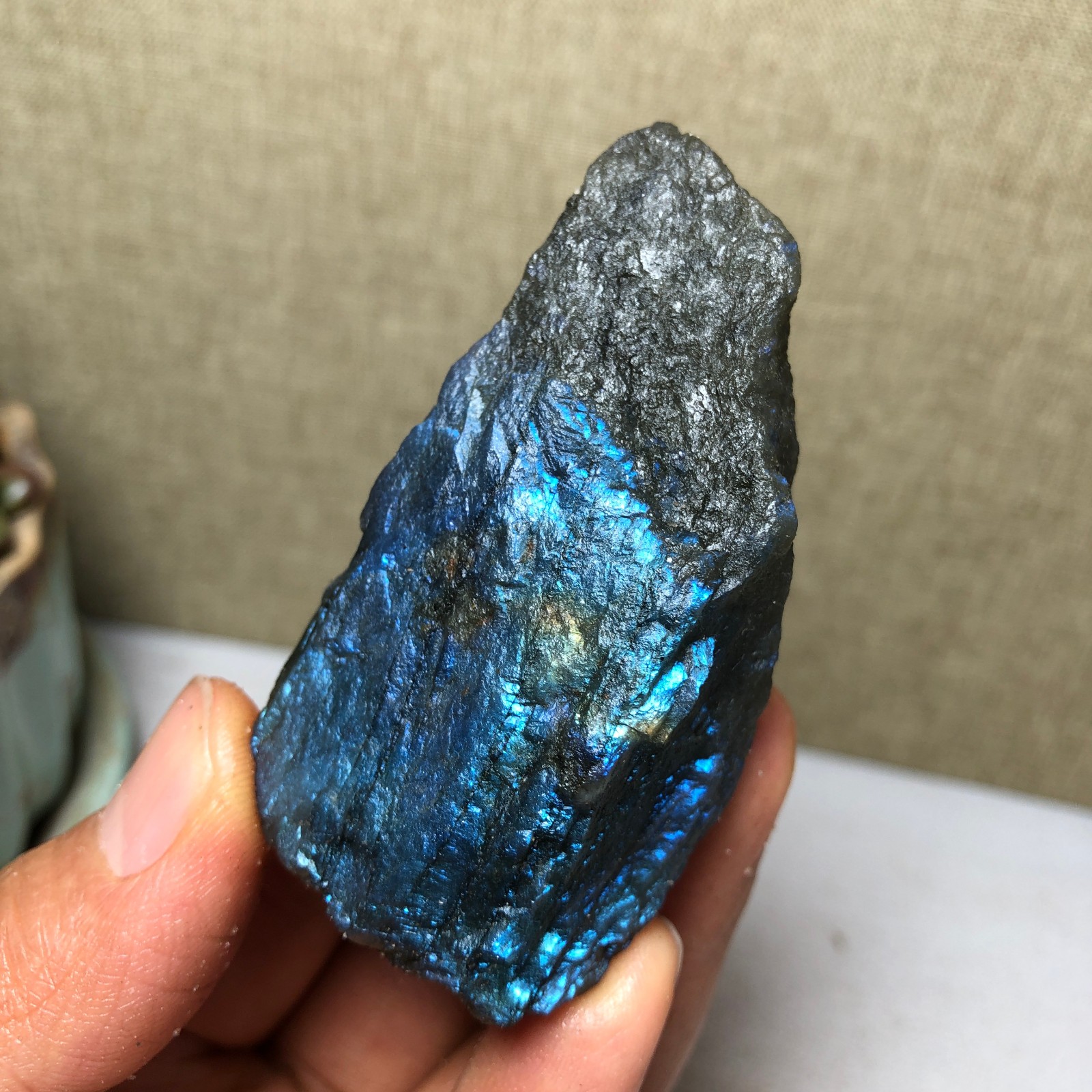 61mm Natural Labradorite Crystal gemstone rough original Specimen 79g A4228