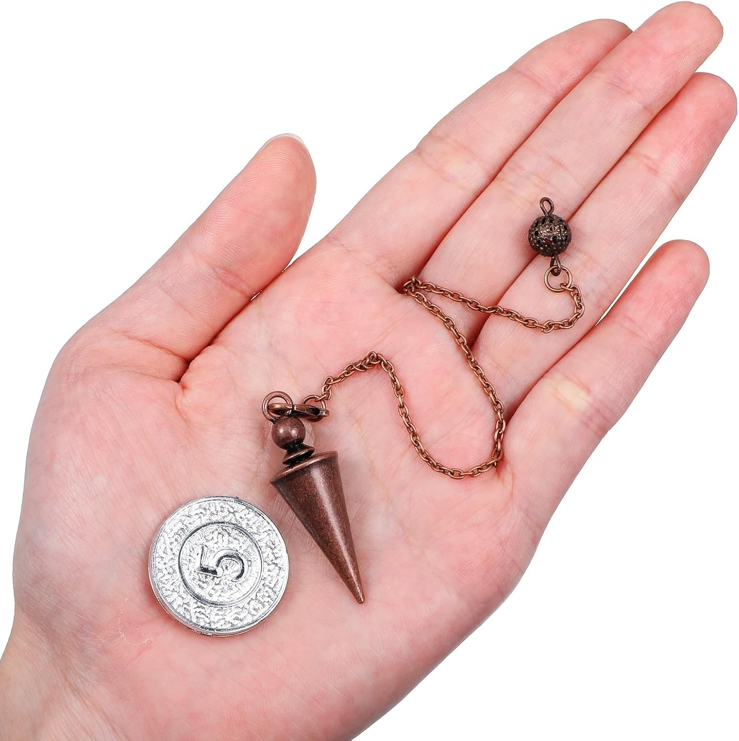 Bronze Metal Copper Spiritual Point Pendulum for Divination Healing