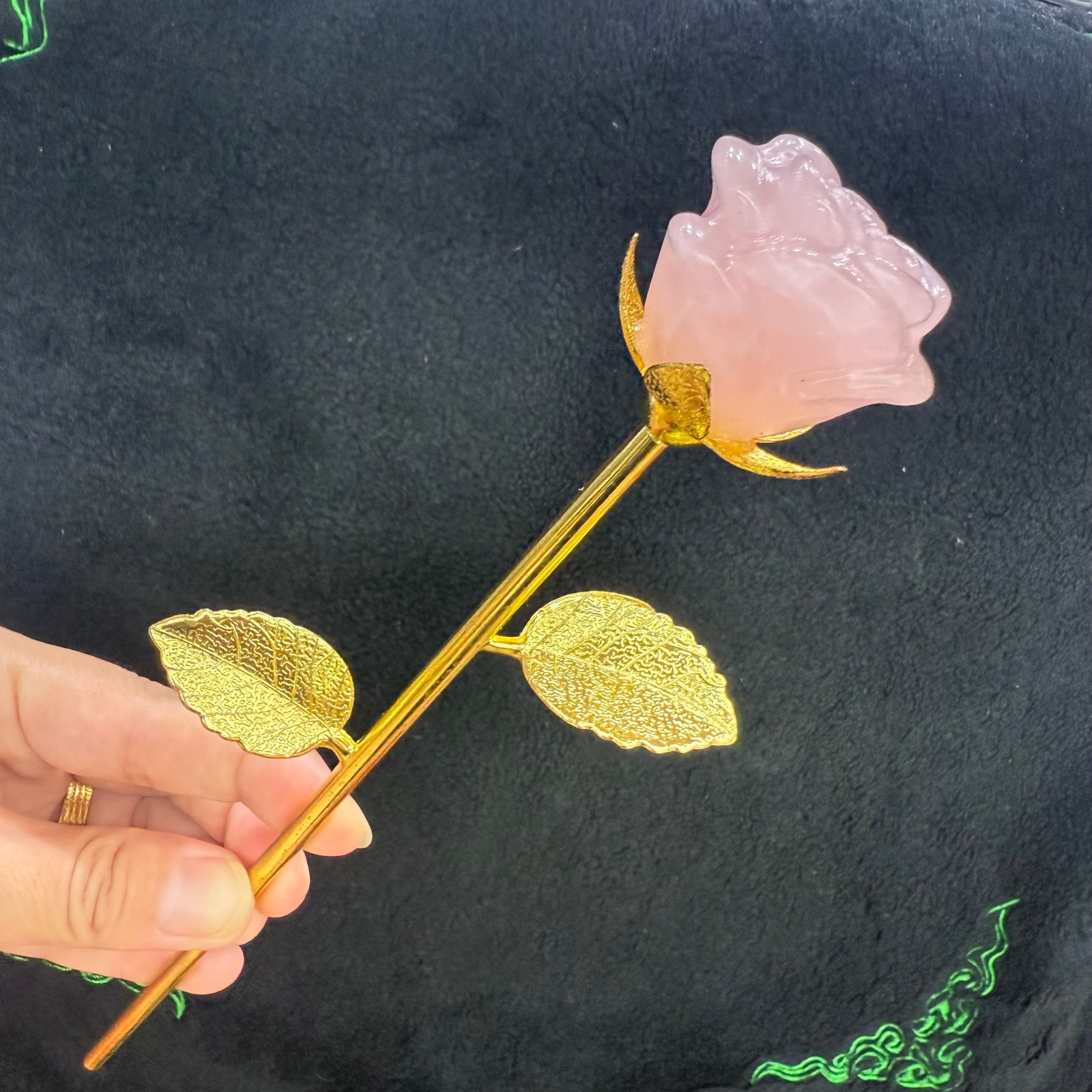 20cm natural Powder crystal Crystal Single head rose Decor heal Gift 10pc