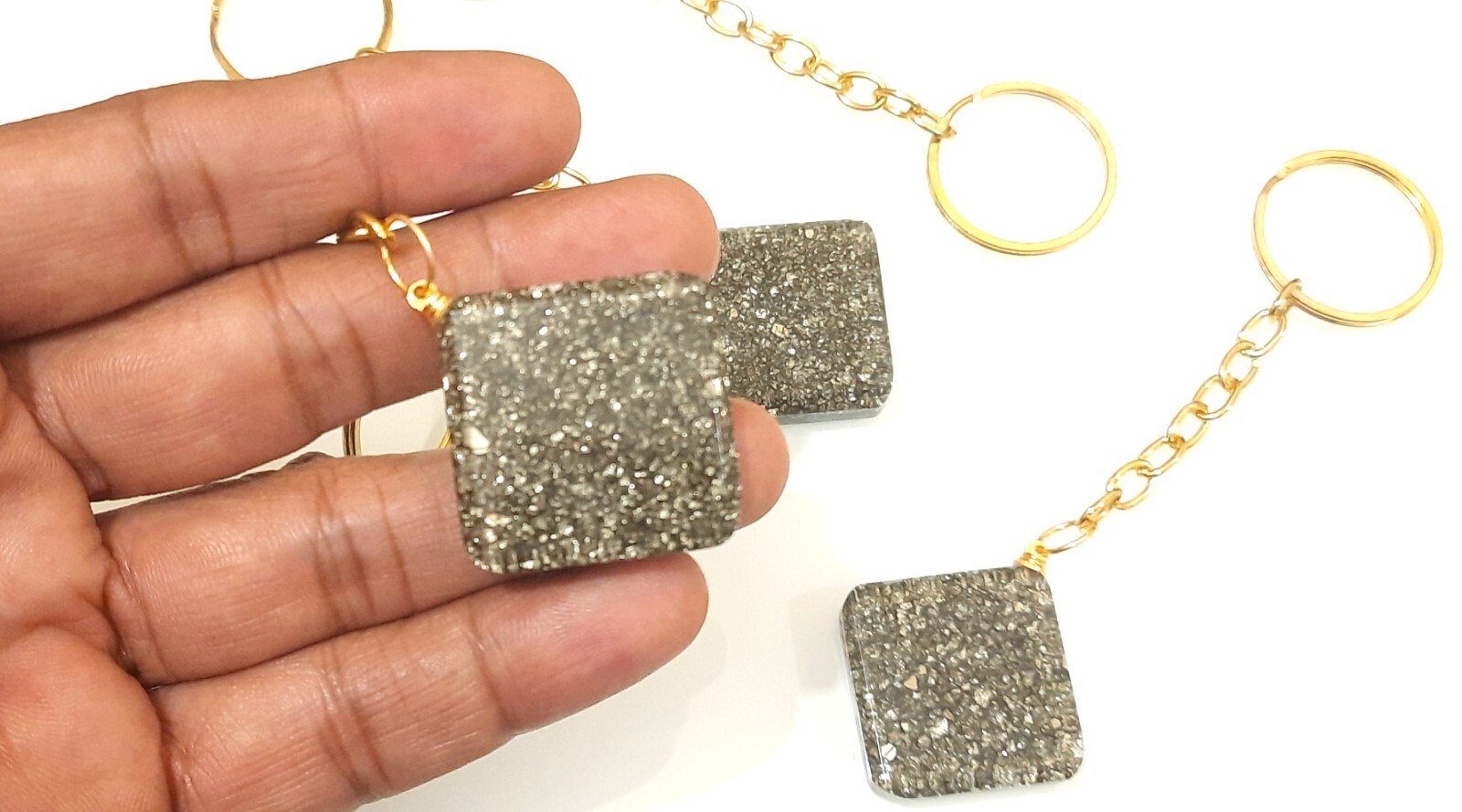 Natural Pyrite beautiful key ring gift for all 3X key rings