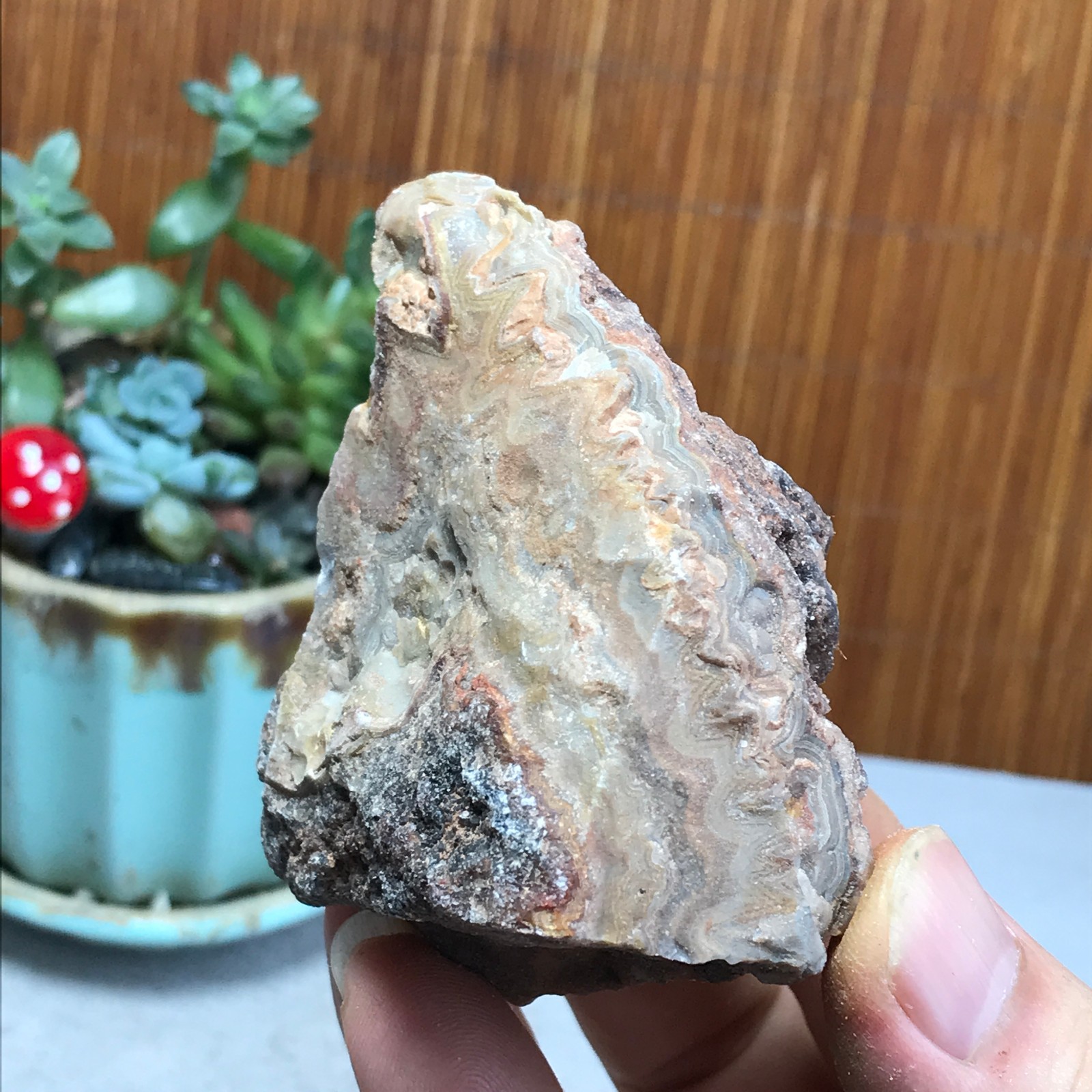 Natural crazy Mexican agate Crystal gemstone rough original Specimen 154g A6969