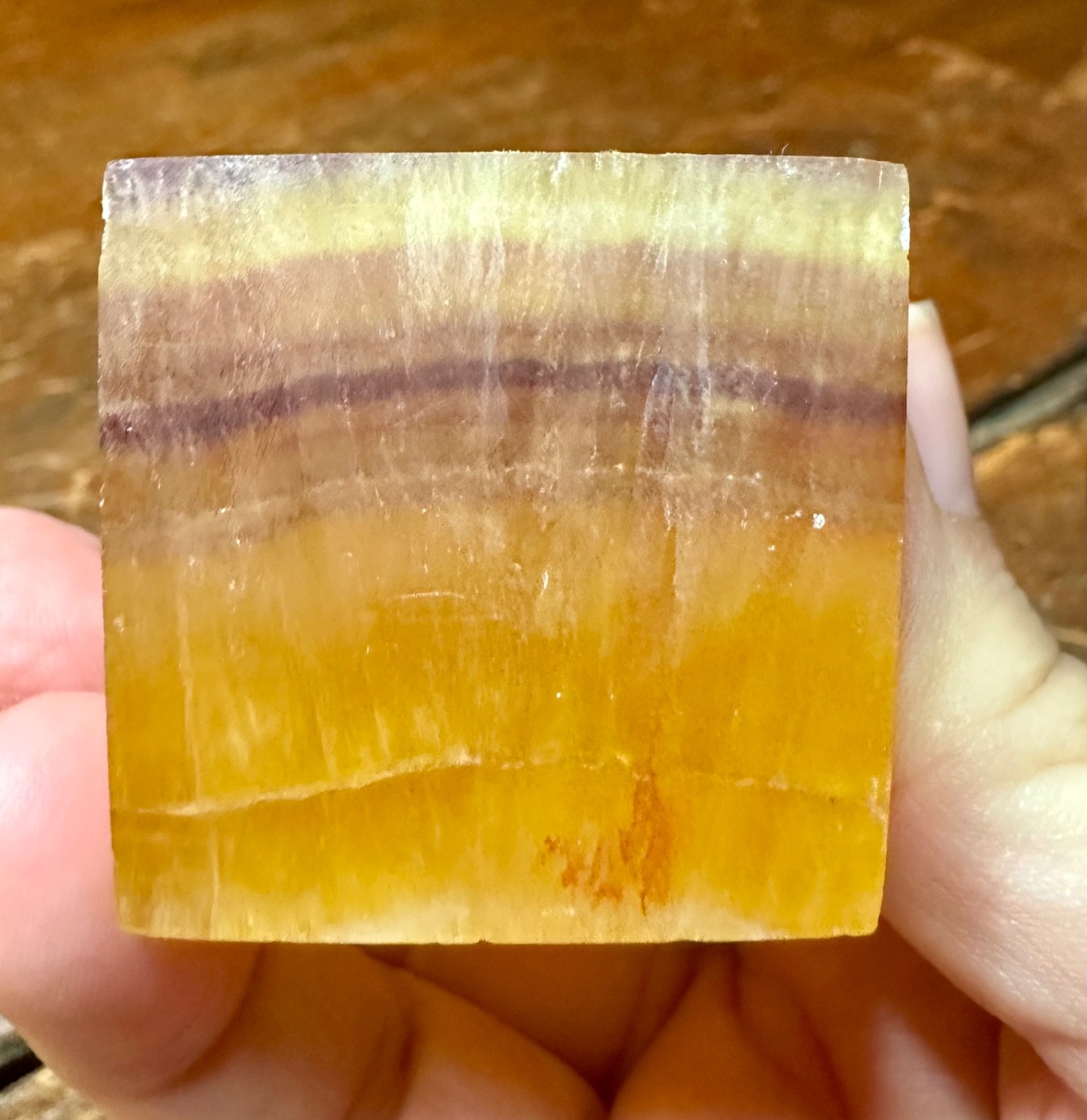 Yellow rainbow fluorite crystal tower point carving Free shipping