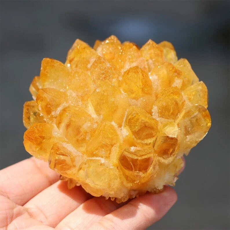 300g Natural Citrine Quartz Geode Phantom Cluster Specimen Ornament Decoration