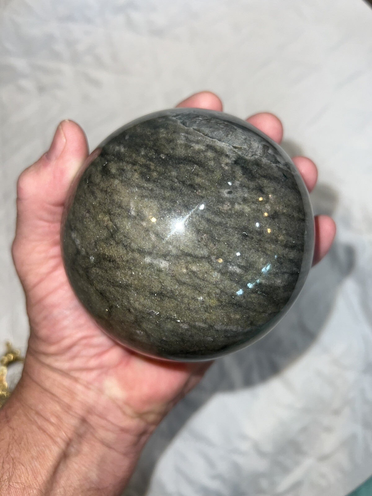 3.5 Pounds 4 Inch Natural Green Onyx Calcite Crystal Energy Healing Ball New.