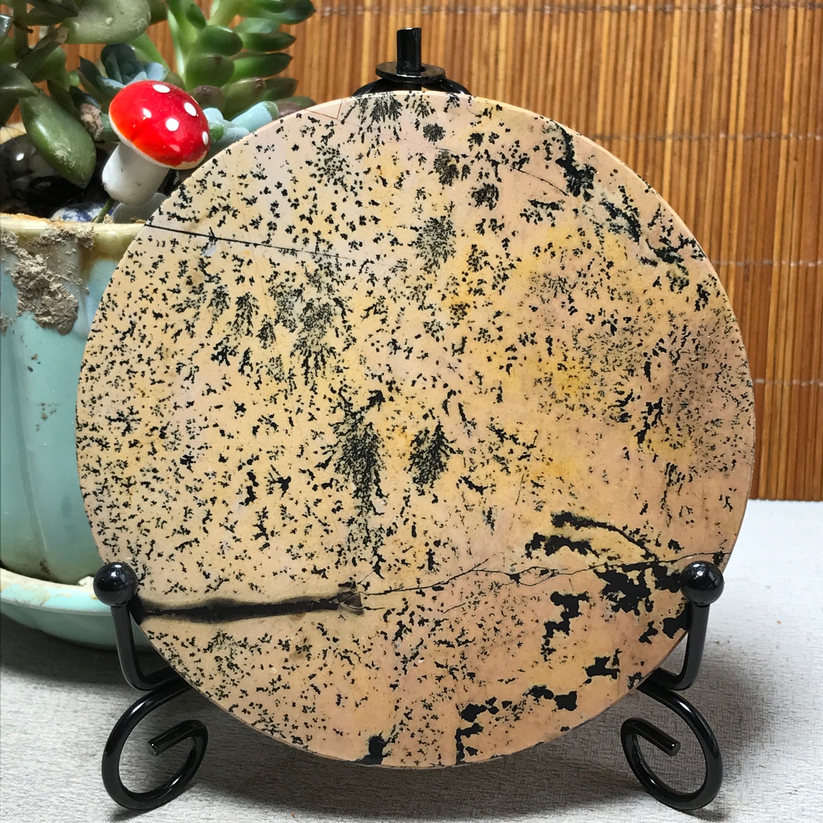 93mm Natural Chinese painting stone crystal ornaments for home decoration A6487