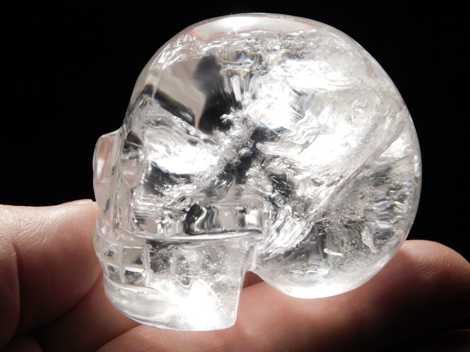 wOw! VERY Translucent Quartz Crystal SKULL Brazil 178gr