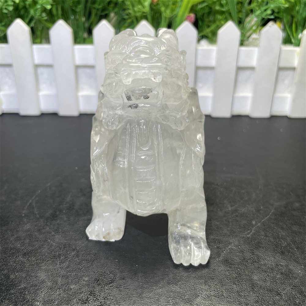1.1LB 3.9″ Natural A+ Clear Quartz Qilin Crystal Quartz Reiki Gift Mineral Decor