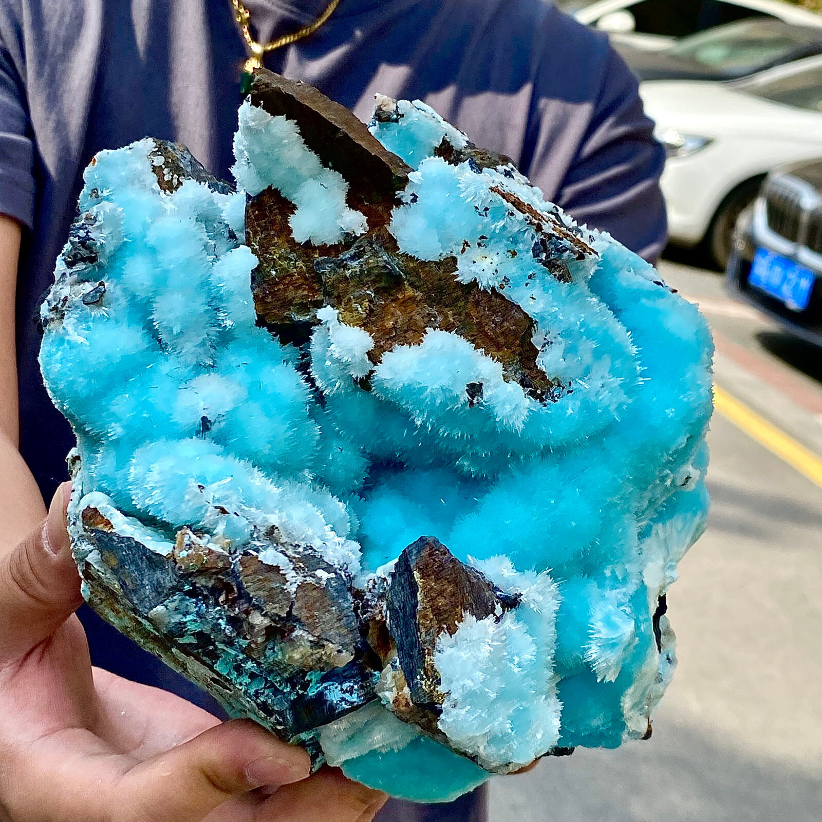 8.47LB sea patterned natural blue textured crystal, Chinese blue Aragon stone