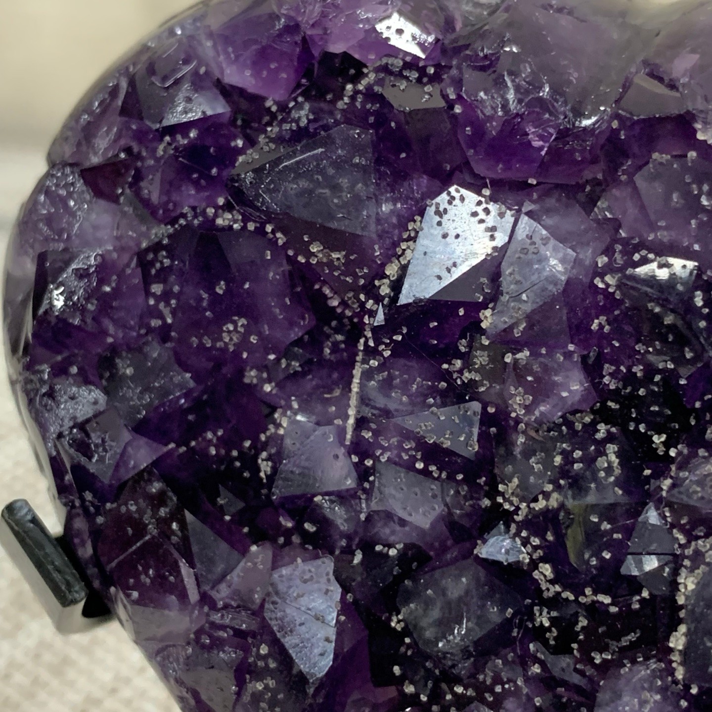 350G Natural Agate Amethyst Heart Crystal Pendant Healing Decor With Stand
