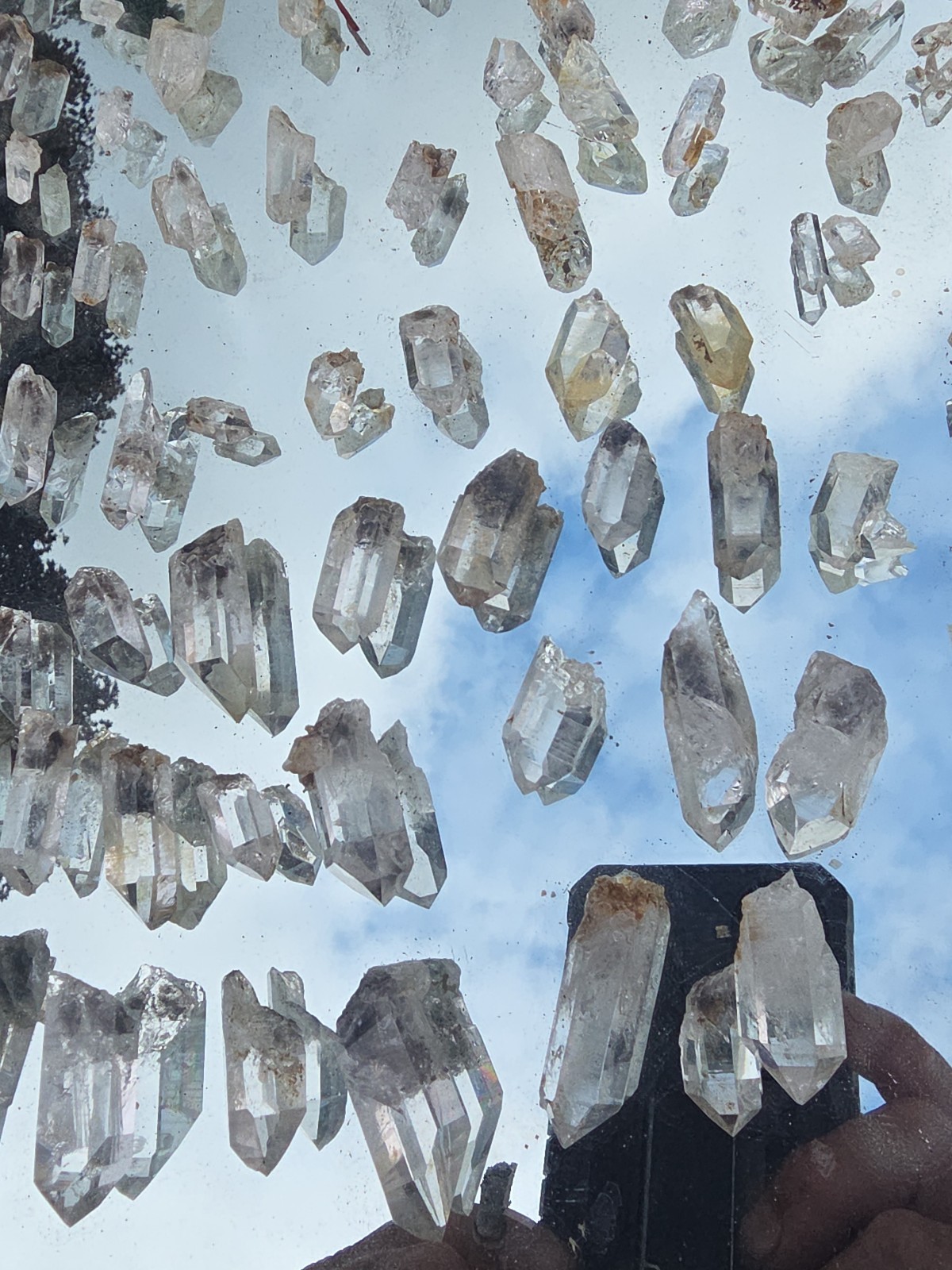 Entire Table Natural Quartz Crystal Points Mixed Lot with Geode Specimens 225