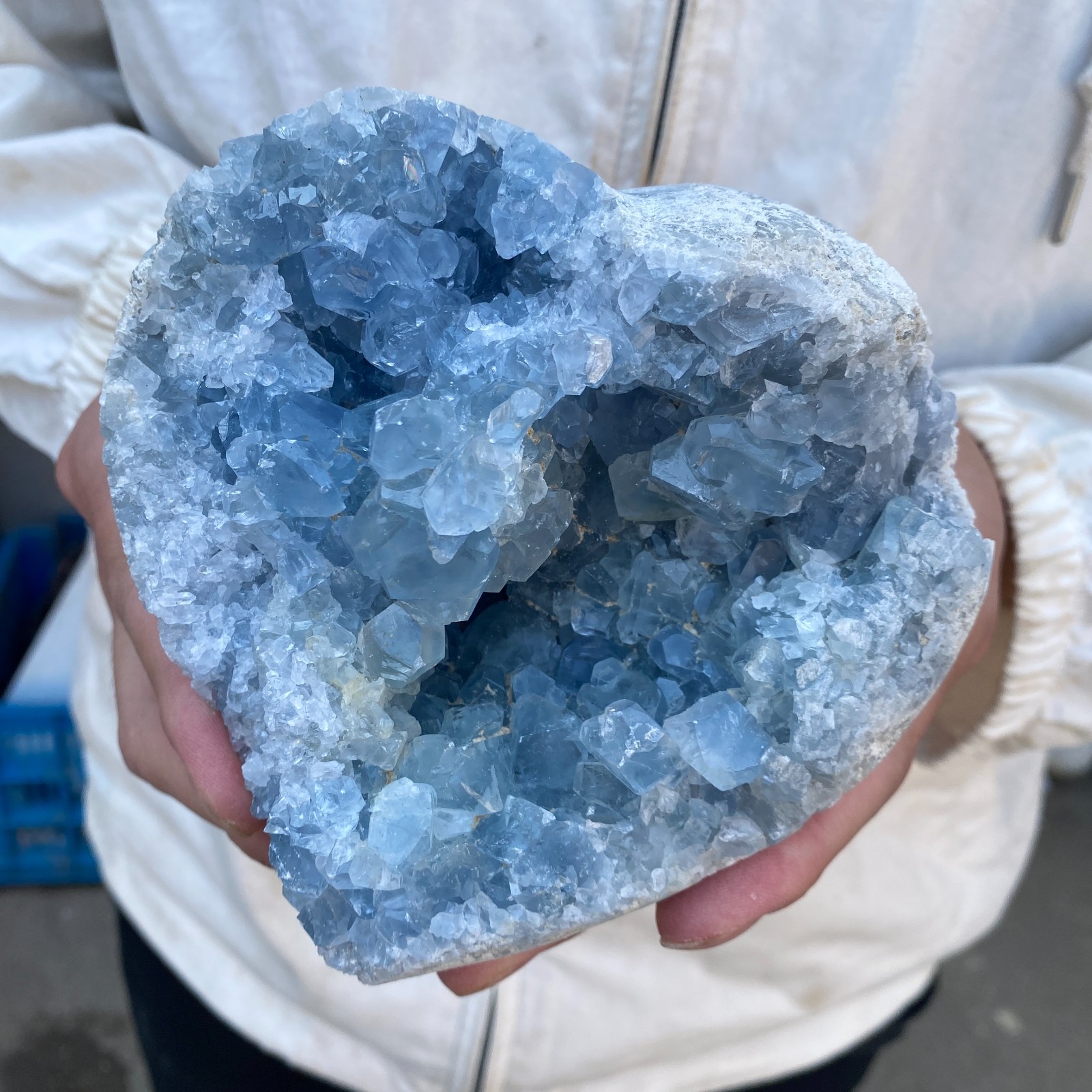 3.9LB Celestite Cluster Blue Geode Crystal Rock Yoga Meditation Reiki Decor