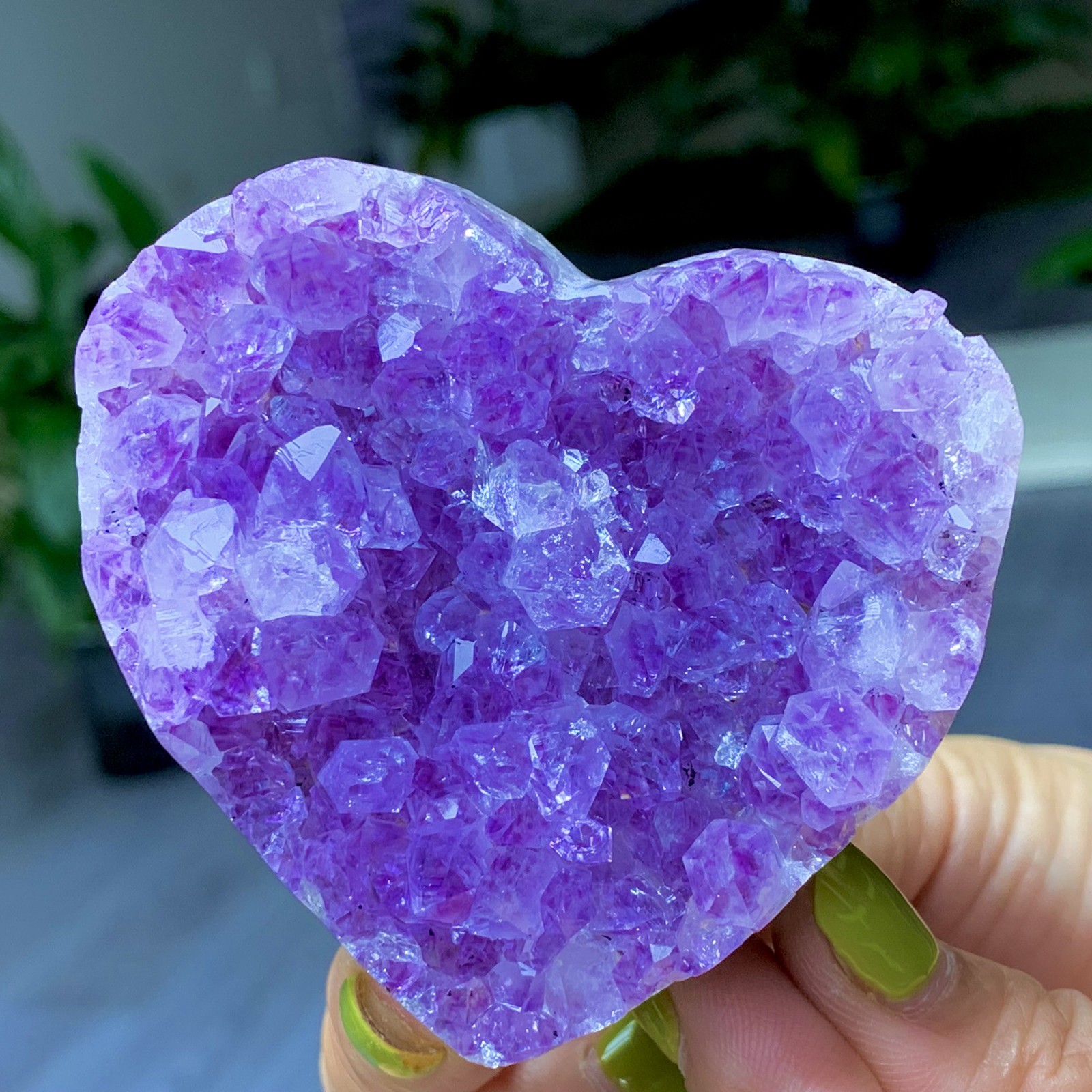 242G Natural Amethyst heart-shaped Agate quartz cluster crystal specimen Healing
