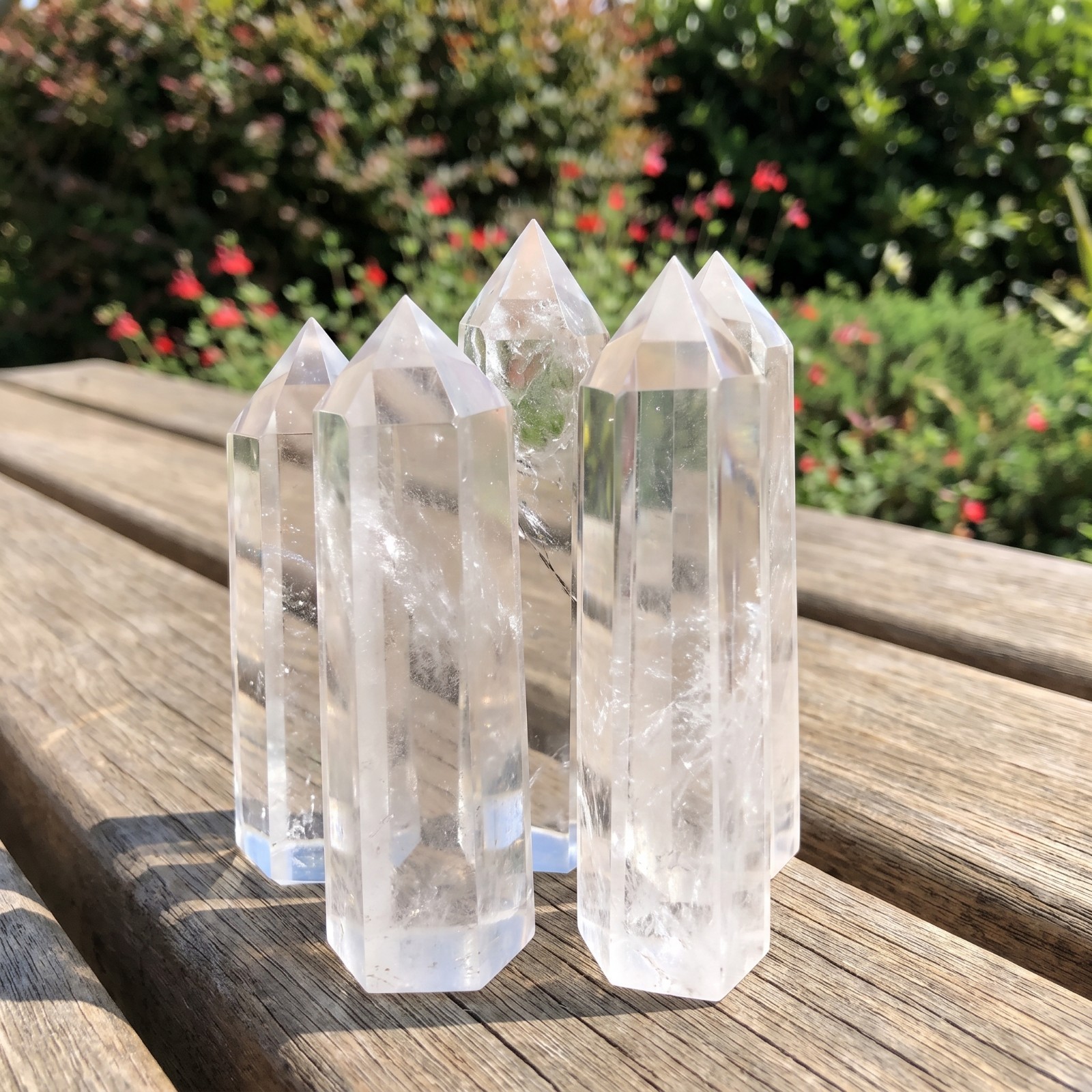 Natural Clear Quartz Crystal Point Healing Obelisk Wand Reiki Meditation 3-3.5″