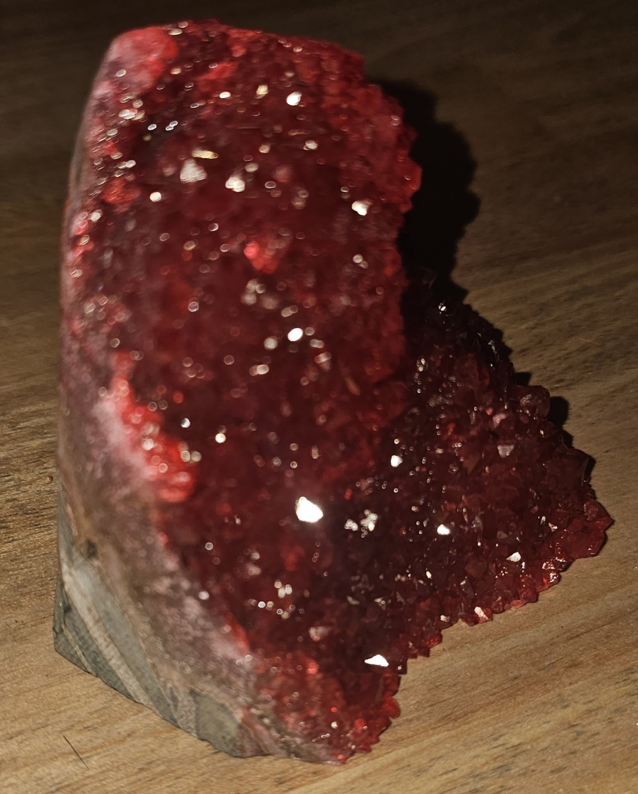 Elegant Wine Red Geode Cluster Premium Crystal Home Office Decor 1lb 1.7oz