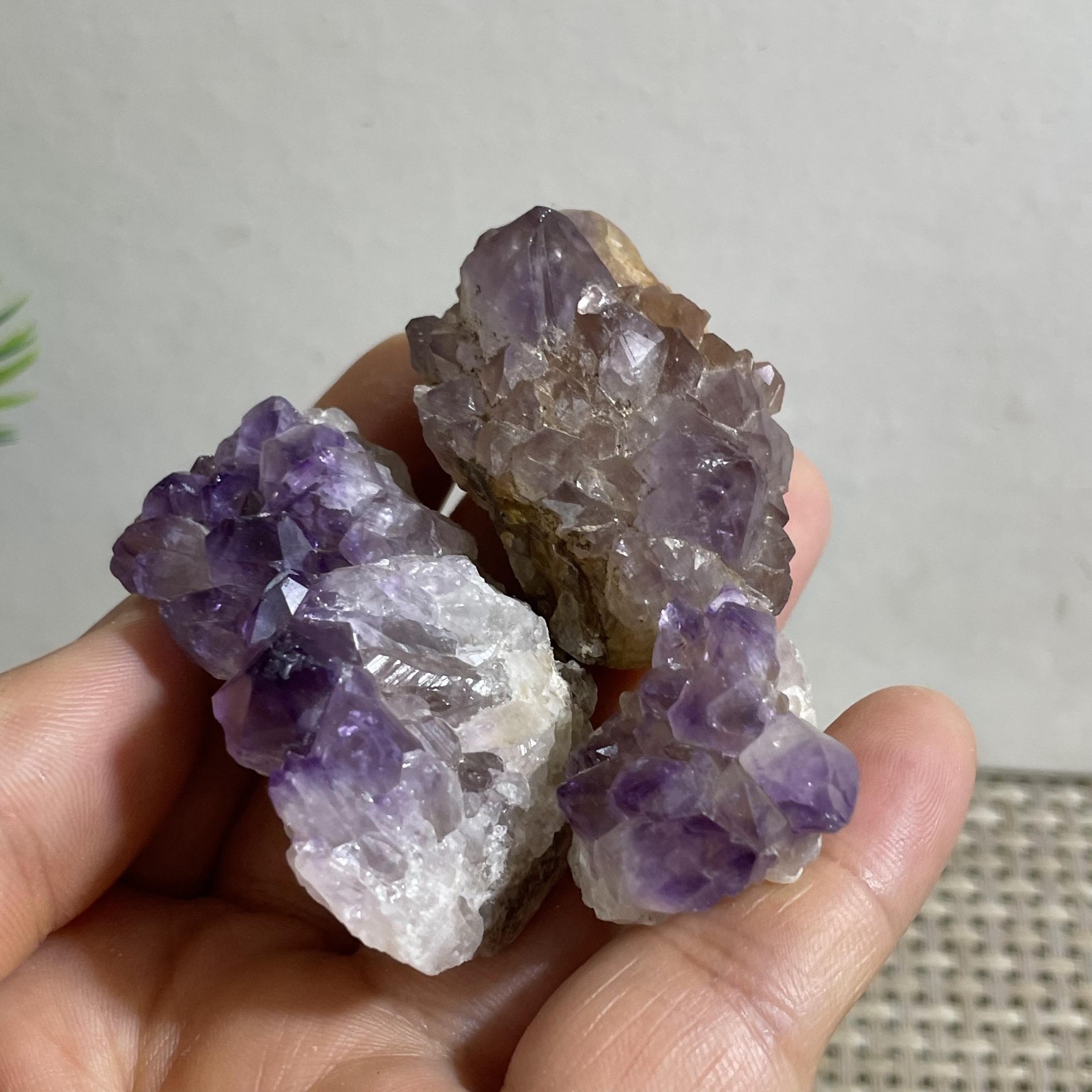 3pc 82g Natural amethyst rough stone Uruguay amethyst cluster block Amethyst a14