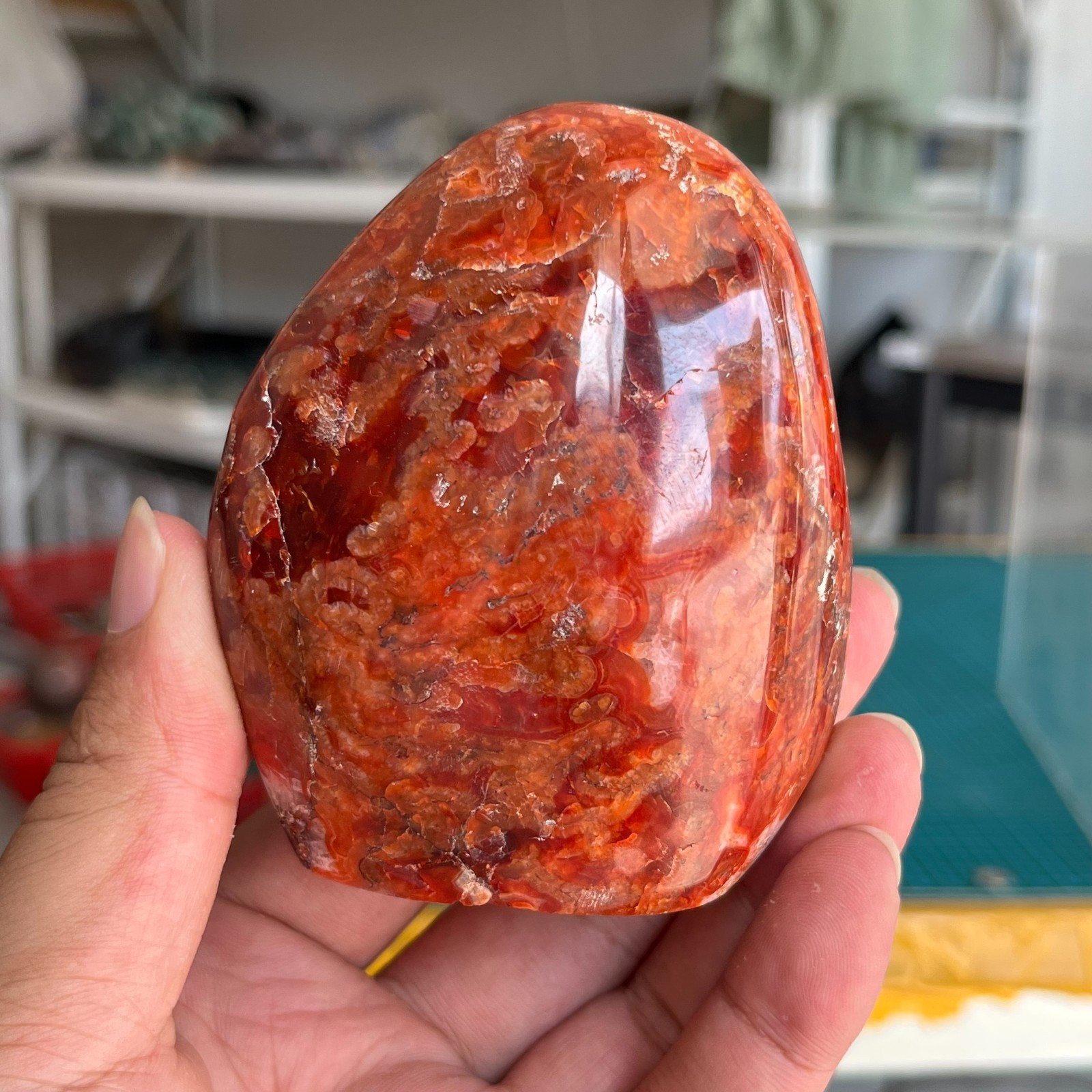 420g High Quality Natural Red Agate Carnelian Crystal Mineral Specimen Healing