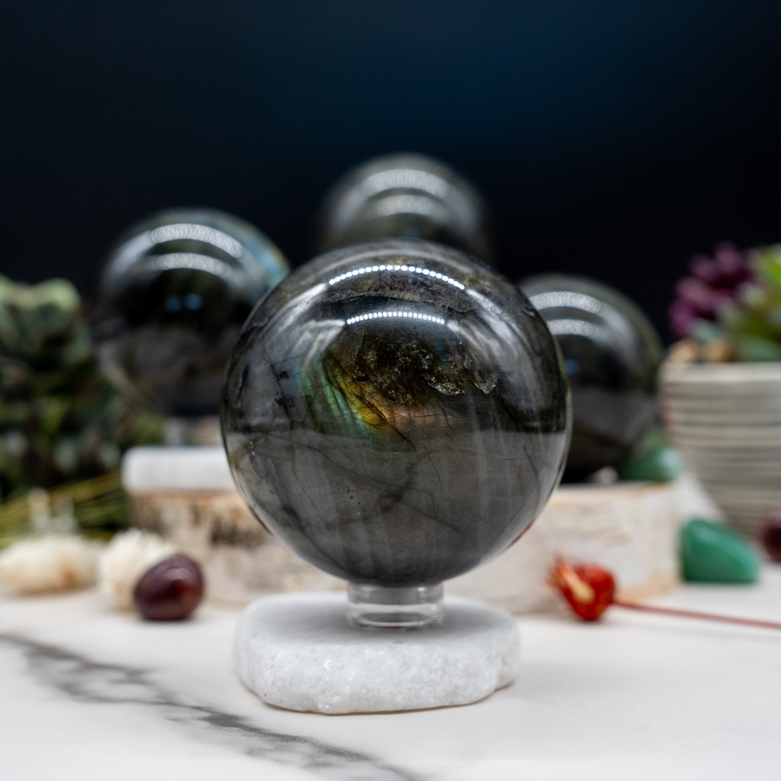 Labradorite Sphere Crystal Ball Gift Mystical Energy Stone Spiritual Stone Decor