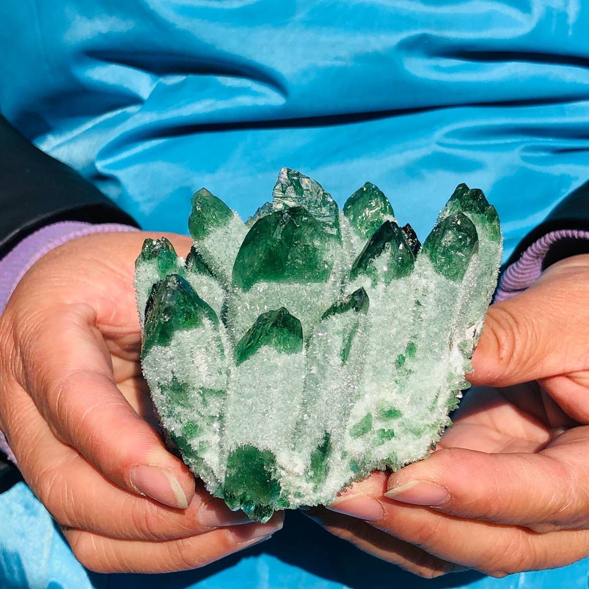 4 piece Lab-Grown Green Crystal Clusters Healing Energy Home Decor 3.78LB