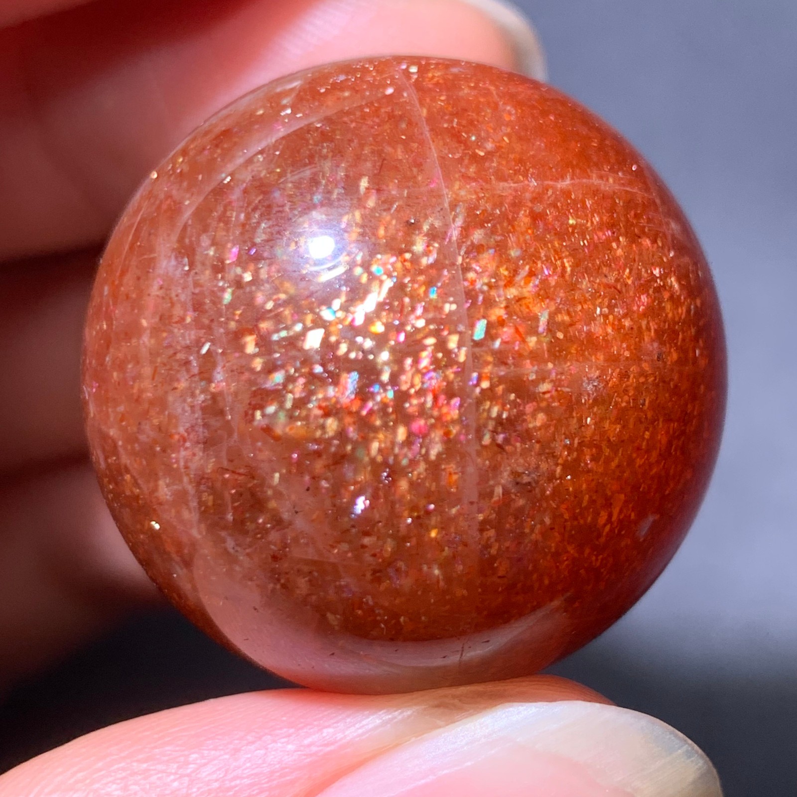 Top rare natural golden sunstone Quartz Crystal Sphere healing specimen 29mm32g