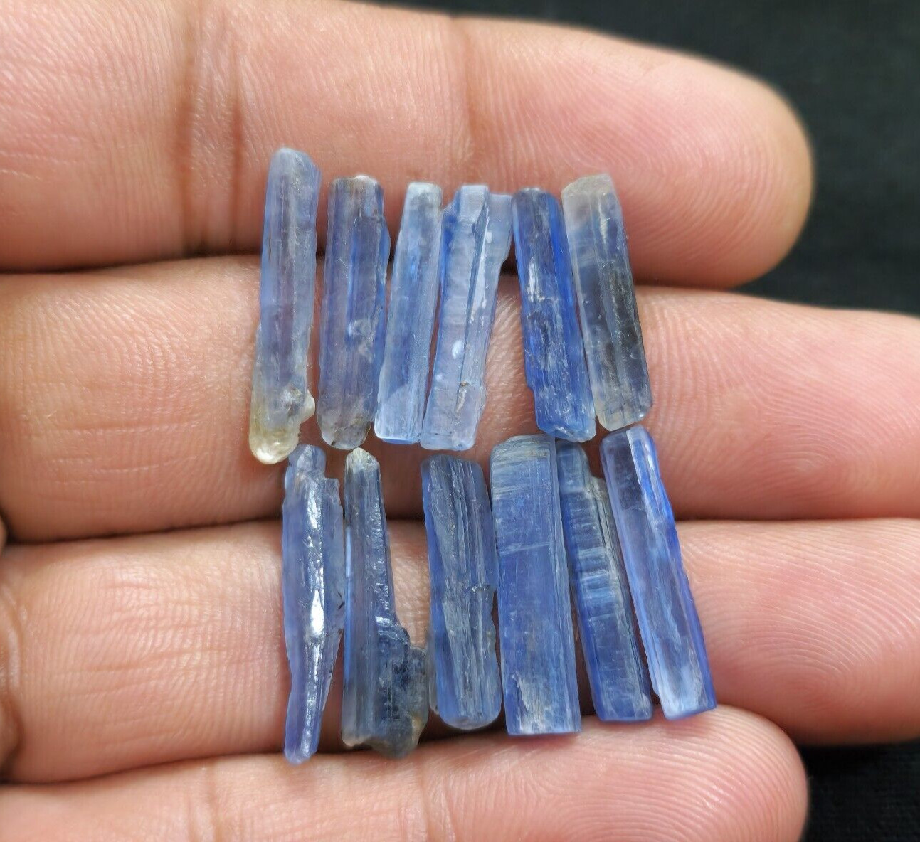 Gorgeous Blue Kyanite Raw Shards 12 Piece Lot Rough 18-20 MM For Jewelry Making