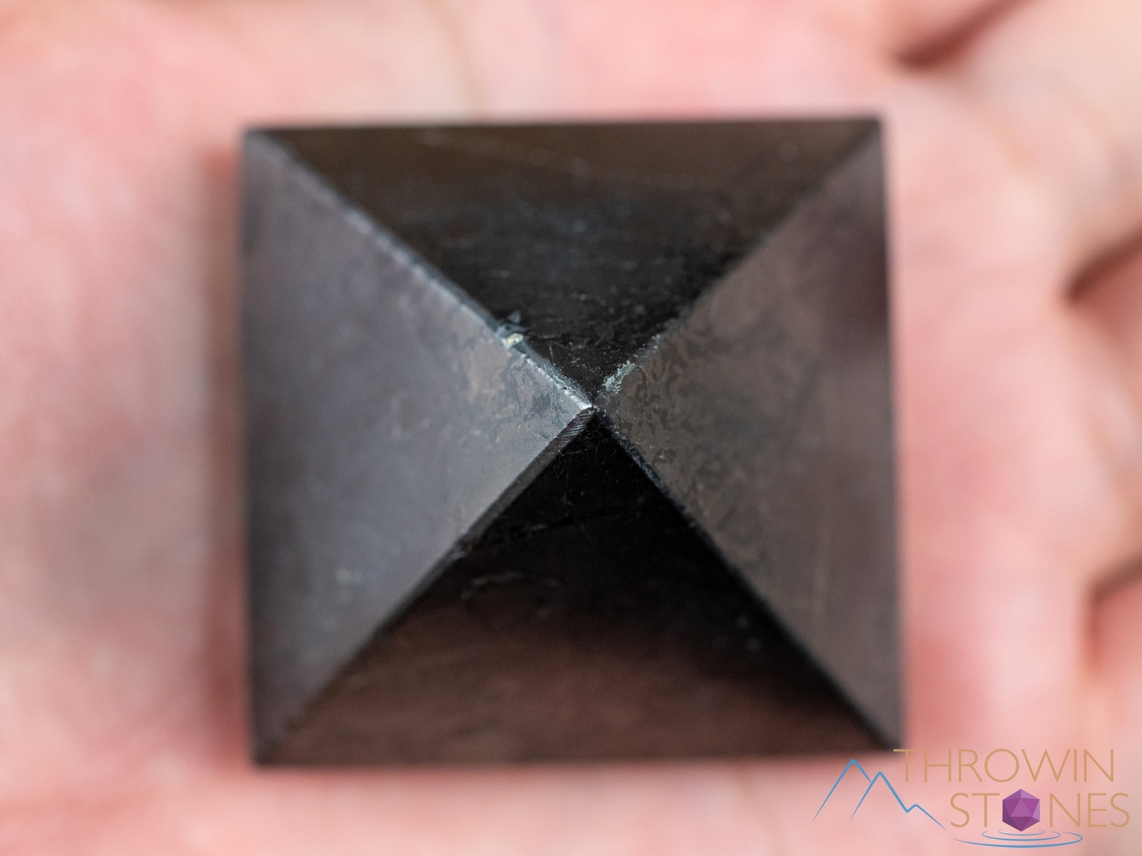 SHUNGITE Crystal Pyramid – EMF Protection, Sacred Geometry, Metaphysical, E0308