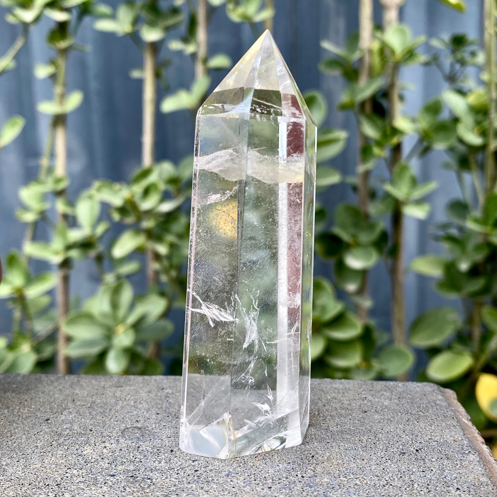 121G Natural White crystal pillar quartz crystal reiki healing