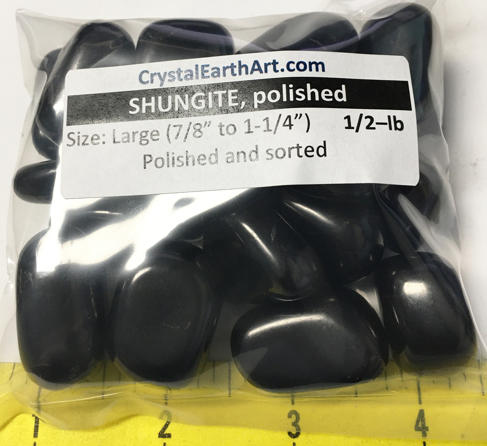 SHUNGITE size Large (7/8″ to 1-1/4″) polished EMF absorber 1/2 lb