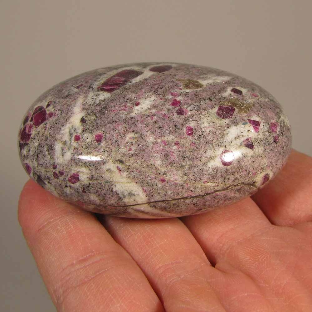 2.6″ RUBY in Matrix Polished Crystal Palm Stone – India