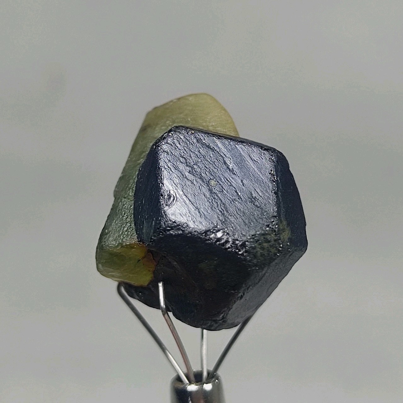 10 gm Stunning Peridot Crystal Combine With Aesthetic Magnetite Crystal.