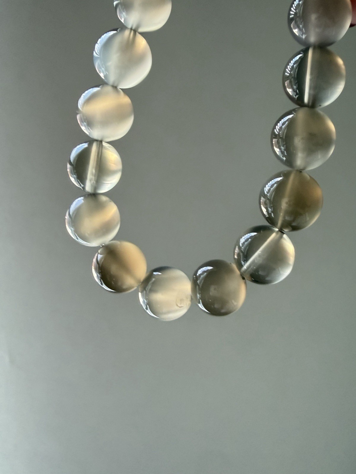 AAA+ Natural Flashy Transparent Gray Moonstone Bracelet 11mm
