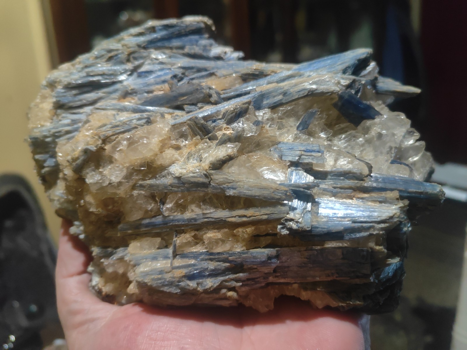 Beautiful Blue Kyanite and Quartz Crystal Cluster Specimen